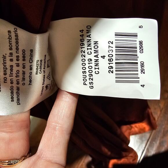 Galina Signature 4 Rust Satin Formal Gown Long Maxi Dress Bridesmaid Evening - Picture 6 of 13